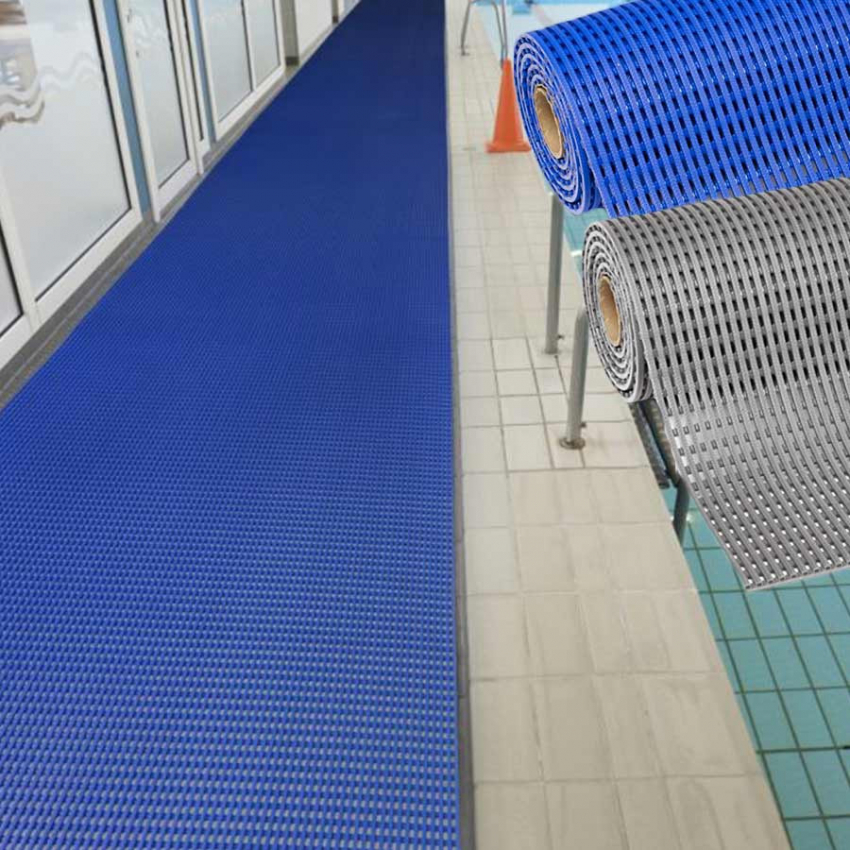 Tapis de sol de drainage de zone humide intérieure extérieure de 5mm  d'épaisseur, tapis de drainage en PVC antidérapant, tapis de sol étanche  commercial, pour salle de douche, piscine, cuisine ( Color 
